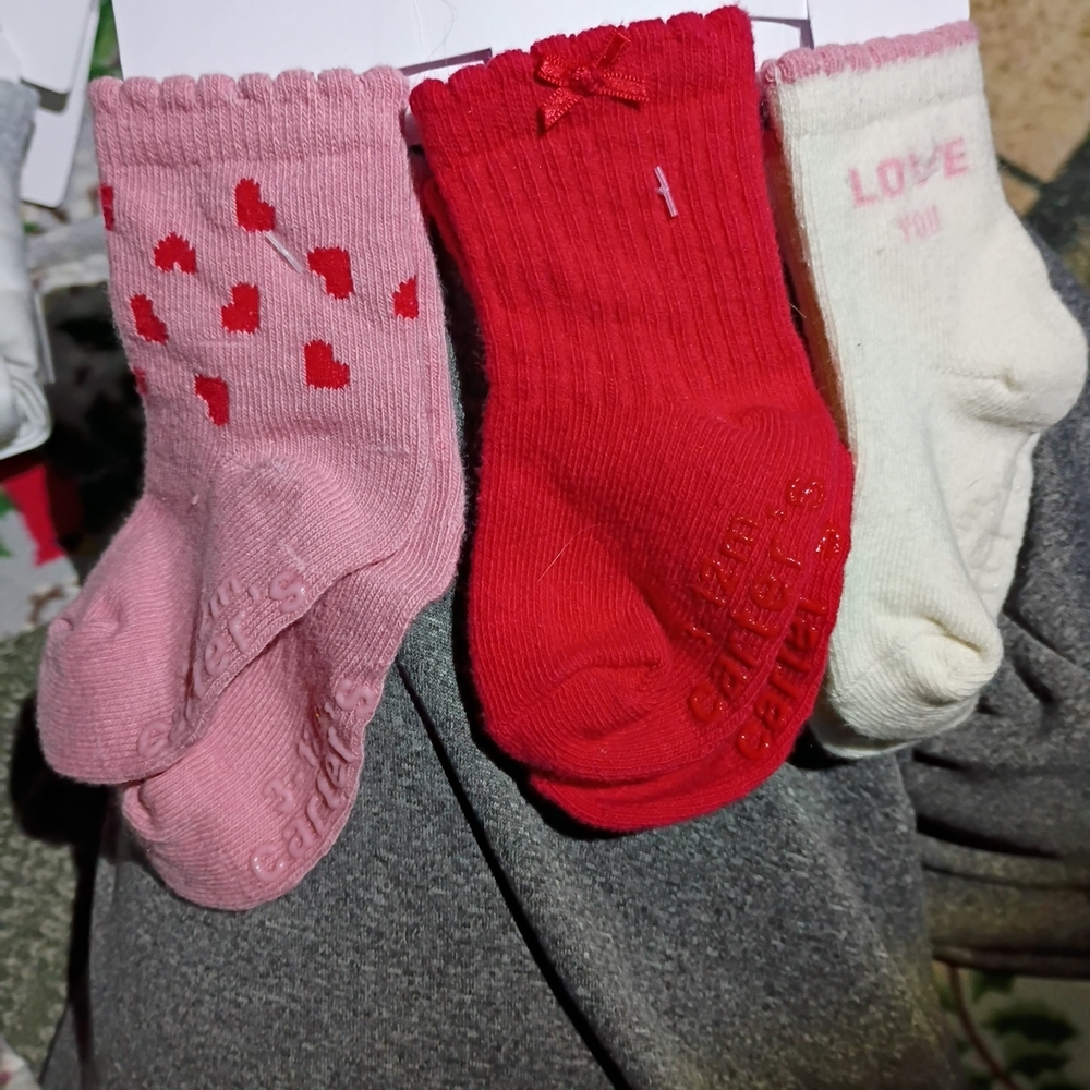 Carter's Pink, Red, and Cream Baby Socks Set